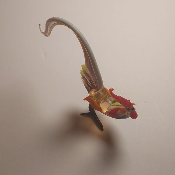 Russian Handblown Art Glass Figurine Rooster Bird - Picture 5 of 12